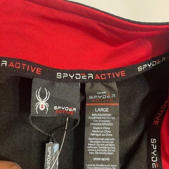 Spyder Active jacket Mens black lightweight quarter zip long sleeve NWT Sz L - Picture 6 of 11